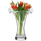 KROSNO Blumenvase Glas-Vase | 270 mm Hoch | Wave Kollektion | Perfekt für Zuhause, Restaurants und Partys | zur manuellen Reinigung