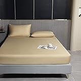 JIANINGHOME Spannbetttuch in Allen Größen 150x200,Spannbettlaken - 100% Baumwolle Bettlaken Spannbetttuch Topper Boxspringbett.