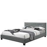 Mirjan24 Bett Dario New mit Lattenrost, Doppellbett, Ehebett, Polster Kopfteil, Bettgestell, Schlafzimmer, Elegante Schlafmöbel (CFF002-4 Grau Hell, 180 x 200 cm)