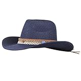 Kopfbedeckung Sommerhüte für Frauen Herren Sonnenschutz Hohl Lady Beach Sombrero einfarbig Western Cowboyhut für Erwachsene Reisen Outdoor Vintage einfarbig für den lässigen Urlaub