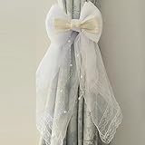 Vorhang-Raffhalter mit Spitzenschleife, 2 Stück, süße Vorhanghalter, für Hochzeit, Geburtstag, Party, Heimdekoration, niedliches Bindeband, Garnseil, Kinderzimmer, Mädchen, Heimdekoration (weiß)