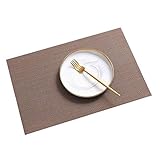 YuuHeeER Tischsets Set mit 6 rutschfesten, hitzebeständigen Isolierungs-Tischsets für Esszimmer goldfarben