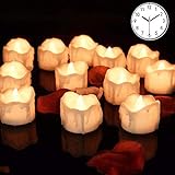 12er Warmweiß Led Teelichter Flammenlose Kerzen Flackernd Batteriebetriebene LED kerzen Teelichtern Tealight Candles mit Flackereffekt und Brenndauer für Weihnachtsbaum, Hochzeit,