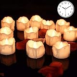 12er Warmweiß Led Teelichter Flammenlose Kerzen Flackernd Batteriebetriebene LED kerzen Teelichtern Tealight Candles mit Flackereffekt und Brenndauer für Weihnachtsbaum, Hochzeit,