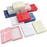 Kurtzy Schmuck Geschenkbox Papier (12Stk) 8,5 x 6,5 x 2,5cm Schmuck Schachtel Geschenkbox 6 Farben - Geschenkschachtel Schmuck Karton Geschenkbox Schaumstoff für Kette, Armband, Ring Box, Ohrringe Box