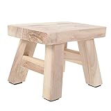 Veemoon Massivholzbank Dekorativer Hocker Holz-Tritthocker Für Erwachsene Kinderhocker Kinder-Holzstuhl Fußpodest Schuhhocker Kleine Hocker Holzfußhocker Kleine Hocker Zum Sitzen