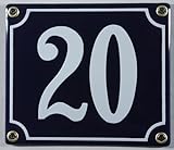 Buddel-Bini Wetterfestes Emaille Hausnummernschild 20 blau/weiß 14x12 cm sofort lieferbar