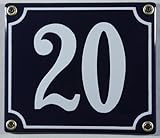 Buddel-Bini Wetterfestes Emaille Hausnummernschild 20 blau/weiß 14x12 cm sofort lieferbar