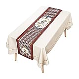 Tischdecke Europa Wandteppich Rechteckiger Tischläufer Luxus Kommode Schal Tischtuch für Hochzeit Esszimmer Urlaub Dekor (Farbe: 5 Größe: 35 x 160 cm) (Weiß 35 x 180 cm)