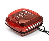 Ariete 185 Party Time – Hamburger-Maker, 1200 W, doppelte Heizplatte mit Antihaftbeschichtung, Farbe: Rot