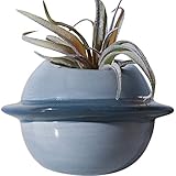 Kelendle Keramik Blumentopf mit Drainage Dekorativer Übertopf Indoor Planet Blumentopf Pflanzenbehälter für Kaktus Sukkulenten Kräuter, Blau