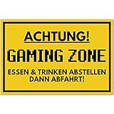 Gaming Zimmer Deko Schild (30 x 20 cm) - Gaming Deko Schild Gaming Zone als Zimmer Deko Teenager und Zocker