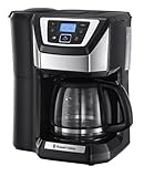 Russell Hobbs Kaffeemaschine mit Mahlwerk [Digitaler Timer, Brausekopf für optimale Extraktion&Aroma] Victory (max 12 Tassen, 1,5l Glaskanne, Mahlgradeinstellung) Filterkaffeemaschine 22000-56