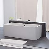 Tronitechnik® Badewanne Saria 170cm x 80cm x 58cm Wanne aus Acryl mit Siphon/Ablaufgarnitur in weiß Luxus rechteckig mit Armaturen