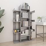 TEKEET Wohnmöbel Bücherschrank Betonschrank Grau 86x25,5x140 cm Größe Engineered Wood