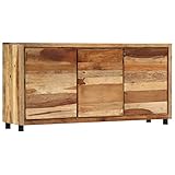 vidaXL Beistellschrank mit 3 Türen Sideboard Standschrank Flurkommode Anrichte Highboard Kommode Flurschrank 160x38x79cm Recyceltes Massivholz