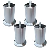 AATISH 4 Edelstahl Möbel Beine,Runde Beine Möbel Beine,Gebürstete Metall Unterstützung Beine,Tisch,Bett,Schrank,Sofa Beine Ersatz Schrank Beine,Couchtisch Beine,M10 Schrauben (7.8cm/3.07in)