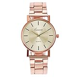 YSFWL Stil Holz Uhren Damenuhr Gold Original Watch Armband Ultradünne Frauen Geschenk Hülle Watch Watch Gehäuse Damen Armreif/Armbanduhr Quarz Wasserdichter Edelstahl Damenuhr,Roségold