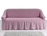 My Palace Giorgia Sofabezug 3-Sitzer Rutschfester Sofaüberwurf Couchcover Sofa Überwurf elastische Sofahusse Couchbezug Sofaschonbezug 140-210cm Rosa