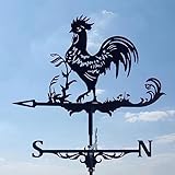 Wetterfahne aus Metall,Wetterfahne aus Edelstahl,Weathervane Retro Wind Vane fur Wind Direction Indicator & Roof Deco