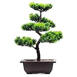 Künstliche Pflanzen von Ed Plants, 27,9 cm, künstlicher Bonsai, einladender Kiefernsimulation, Bonsai-Grünpflanze, Kunststoff-Bonsai-Kiefer, für den Innenbereich, Grünpflanze, Deko