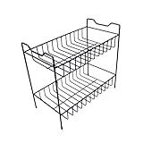 UPKOCH 2 Halter Lagerregal Regale Schwarze Regale Küchenlagerregal 2 Schichten Gewürzregal Eisen Küchenspeicher Organizer Halterung Rahmenregal Schwarzes Lagerregal Aus Metall