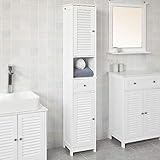 Badezimmerschrank mit Schublade und 2 Türen, Schrank, hohe Badezimmerschrank, Höhe 170 cm, Weiß