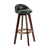ARTSIM Massivholz-Barstuhl, Retro-Haushalts-Frühstücks-Hocker, drehbare, gepolsterte Kissenstühle, 53/63/73 cm, 4 Farben (Farbe: Rot, Größe: 63 cm) (Grün 63 cm)