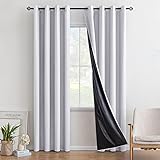 MIULEE Vorhänge 100% Verdunklungsvorhänge Blickdichte Gardinen Vorhang Gardine Verdunkelungsgardinen Ösenvorhang Gardinenschals mit Ösen für Wohnzimmer Schlafzimmer 140x245 cm Weiß