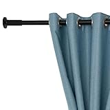 WHITNEY 92 cm-430 cm Extra Lange Gardinenstange, Kein Bohrer erforderlich Ausziehbare Gardinenstange aus Edelstahl Extra lange Spannvorhangstange für große Fenster, Duschraum, Schränke, Schwarz-1