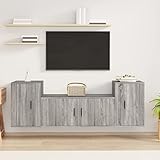 Bussandri Exclusive - 3-TLG. TV-Schrank-Set Grau Sonoma Holzwerkstoff