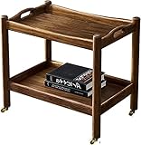 UTMACH Gelagert Massivholz-Retro-Barwagen Rollwagen für den Außenbereich Verdickter und starker rustikaler Beistelltisch Allzweckwagen Einfach zu platzieren Dauerhaft