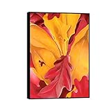 NOLEGA Georgia O'Keeffe Berühmte Leinwandbild My Autumn Bild Druck auf Leinwand,Gerahmt Bilder,Reproduktion auf Leinwand,Wohnzimmer Wandkunst Gemälde 40x55cm Schwarzer Rahmen