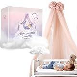 DREAMYBAMBINI Märchenhafter Betthimmel für Babybett, Prinzessin Babywiege, Beistellbett Baby, Moskitonetz, Babyzimmer Deko, Baldachin Kinderzimmer 170x960 cm (Creme-Beige)