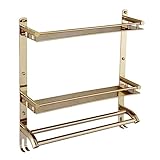 Duschregal Duschablage Bad Regal Wandmontage-Badezimmerregal Aus Edelstahl, Duschablage Für Küchenregal, Aufbewahrungsorganisator Badregal Badezimmer Regal ( Color : Gold , Size : 60*56*12cm )