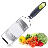 Zolmer® Premium Zester Reibe mit Ergonomischem Griff - Extra Scharfe Küchenreibe aus Edelstahl - Käsereibe - Zitronenreibe – mit Fingerschutz