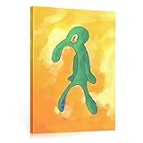 Bold And Brash Thaddäus Gemälde Leinwand Bilder für Schlafzimmer - Lustige Squidward Painting Bild mit Rahmen Wohnzimmer Badezimmer Deko, Wasserfest, Toll Als Geschenk 20x30cm