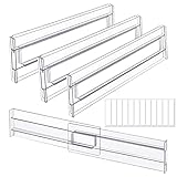 RosewineC 4 Stück Kunststoff Schubladentrenner Verstellbar Transparente Schubladenteiler Schubladen Trenner Organizer für Küchenspeicher Schlafzimmer Kommode Drawer Dividers(11-20inch)