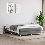Möbelset Boxspringbett Bettgestell dunkelgrau 135x190 cm 4FT6 Doppelgewebe