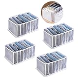 LOMUG Kleiderschrank Organizer, Kleideraufbewahrung aus Mesh, 4 Stück Kleiderschrank Ordnungssystem Faltbare Aufbewahrungsbox Kleider Schrank Organizer Box für Kleidung, T-Shirt, Jeans, Hosen, Hemden