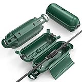 Garnen 2er-Pack Outdoor IP44 wasserdichter Safe Box, wetterbeständige Big Schutzbox für Verlängerungskabel, Sicherheit für Schuko, Stecker und Buchse, Hervorragend für den Außenbereich, Garten