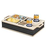 INEXTERIOR CouchBar - PERSONALISIERBAR - handgefertigt in Deutschland - zwei Snackschalen, Organizer und Flaschenhalter - Couchbutler couchorganizer Sofaorganizer Sofaablage Tablett Couchbutler