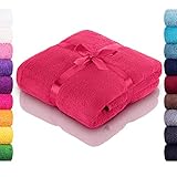 bonsport Sauna Handtuch 80x200 cm - Saunatuch XXL mit Geschenk Schleife aus 100% Baumwolle - Saunahandtuch Badetuch groß, pink