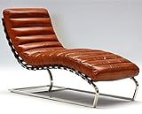 Phoenixarts Chaise Echtleder Vintage Leder Relaxliege Braun Design Recamiere Liege Sessel Chaiselongue Ledersessel NEU 536