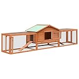 UTUMAX Animals & Pet Supplies Kaninchenstall aus massivem Kiefernholz und Tannenholz, 310 x 70 x 87 cm
