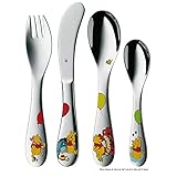 WMF Disney Winnie Pooh Kinderbesteck Set 4-teilig, Kinderbesteck Edelstahl, Besteck Kinder ab 3 Jahre, Cromargan poliert, spülmaschinengeeignet