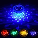Herefun Unterwasser Licht Multicolour, Wannenlichter Swimming Pool Lights 6 Modi Disco Beleuchtung Licht, Unterwasser-LED Licht, Floating Light Wasserdichtes für Bathtub/Pool/Partylichter