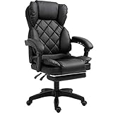 Schreibtischstuhl Design Bürostuhl TV Bürosessel Chefsessel Relax & Home Office, Farbe:Schwarz