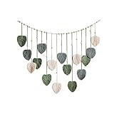 EXQUILEG Wandteppich Boho, Makramee Wandbehang Handgemacht Wohnungs Dekorationen Gewebte Blatt Wanddeko Für Schlafzimmer Wohnzimmer Kinderzimmer