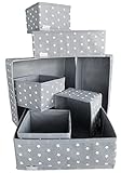 The Huus Faltbare Aufbewahrungsbox Stoff im 8er Pack in verschiedenen Größen, Organizer Schublade, Ordnungssystem Kleiderschrank, Schlafzimmer, Bad, Büro, Schrank, Storage Boxes, Sterne